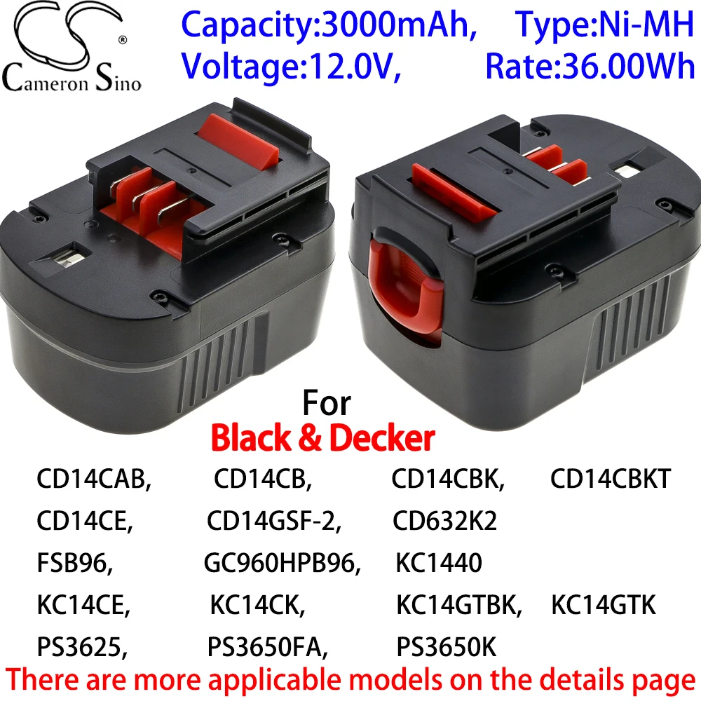 Black & Decker FSB96 GC960 HPB96 SF100 Replacement Battery