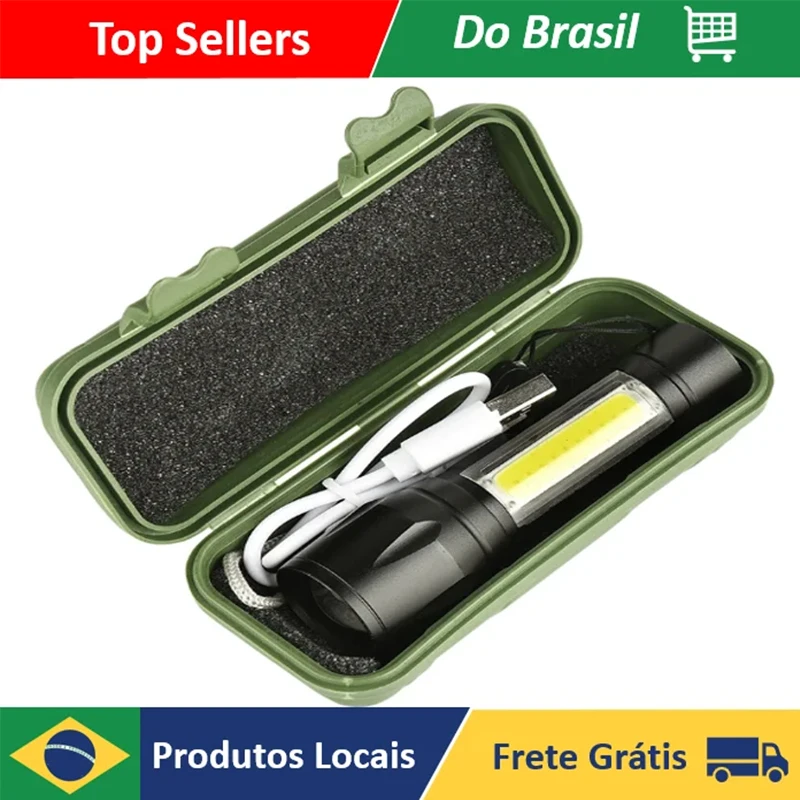 Mini Rechargeable LED Flashlight COB+XPE Portable Torch Camping Lantern Zoomable Focus Light Tactical Flashlight with Pen Clip portable flashlight portable torch