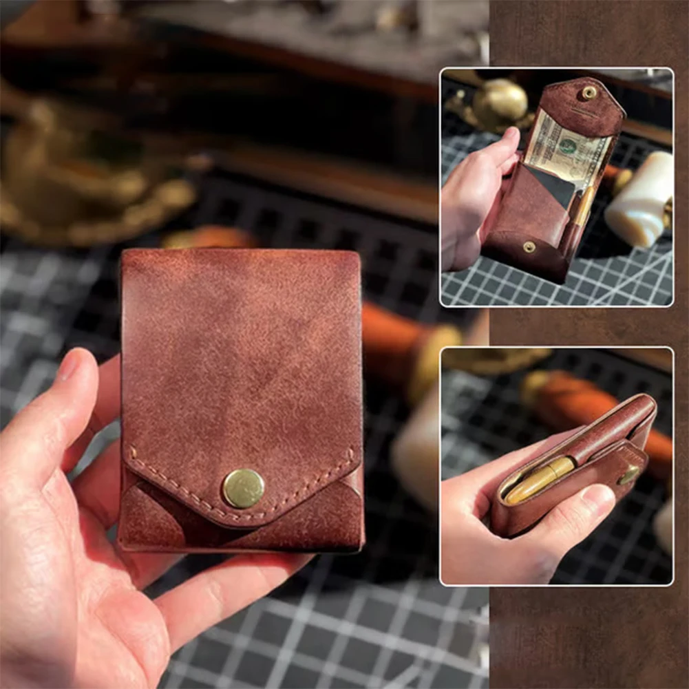 Multifunctional Compact Wallet with Built-in Pen Slot Slim Minimalist Wallet with Money Pocket for Graduation Gift and Daily Use