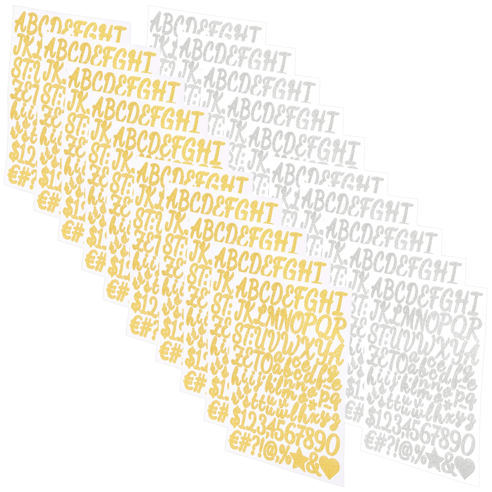 20Pcs Creative Letter Sticker Vinyl Adhesive Glitter Alphabet Art Decals Self Adhesive Glitter Alphabet Sticker for Scrapbook