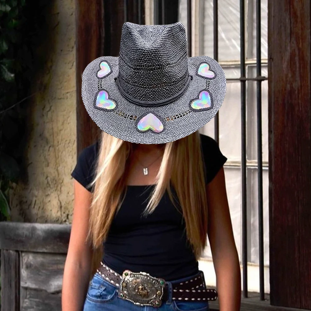 Straw Western Cowboy Hat for Women and Girls