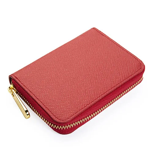 Small Zip Around Wallet in MEDIUM RED