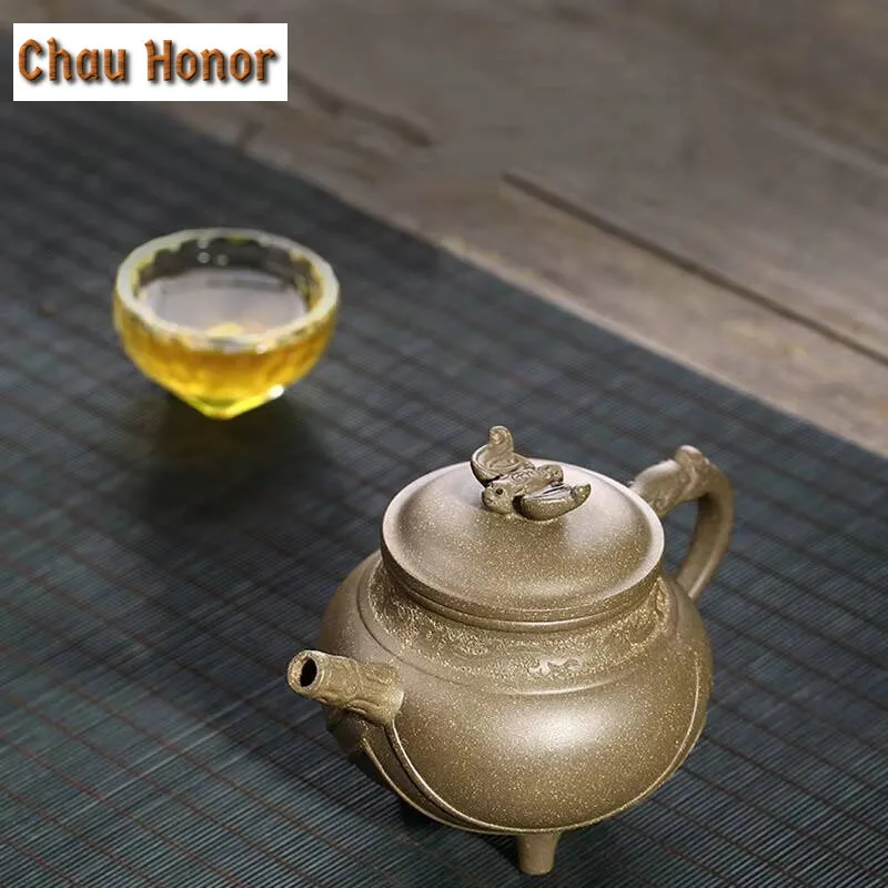 310ml High-end Yixing Raw Ore Cyan Lime Mud Purple Clay Teapot Household Kung Fu Tea Set Tea Ceremony Accessories Drinkware Gift