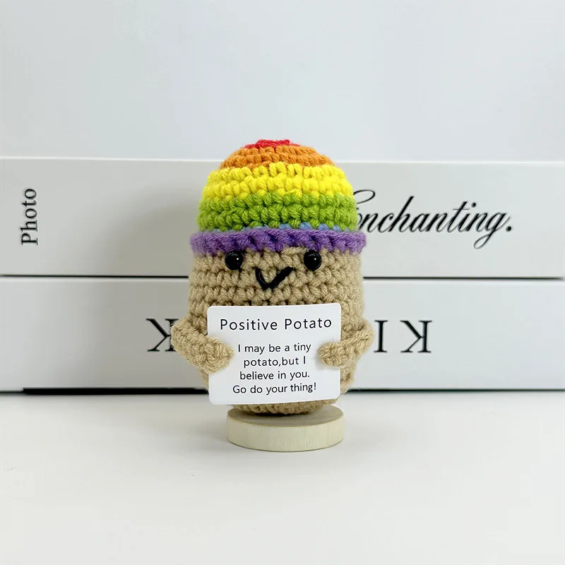 Funny Positive Crochet Sunshine Doll Desktop Ornament Handmade Cheer Emotional Support Positive Sun with Card Home Party Decor 12 S4b18cb67d5234d909b0e67b3d5f5f249K
