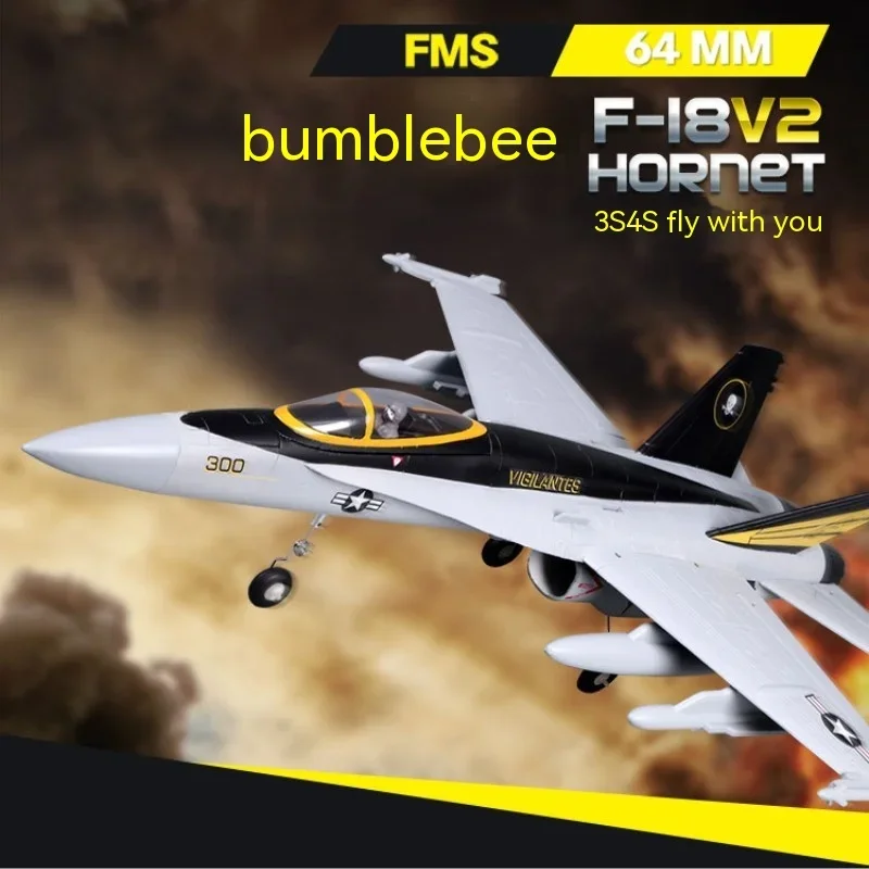 

64mm Wasp F18 Channel Remote Control Model Aircraft Fighter Model Fms Jet Fixed Wing Male Toy