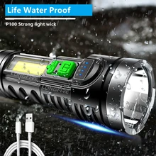 

Powerful Flashlight USB 4 Modes COB Rechargeable Lamp For Outdoor Camping Hunting Portable High Power Led Flashlights Torch