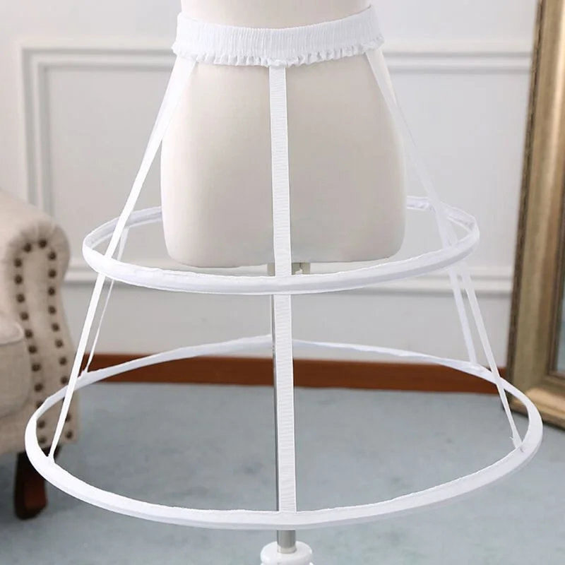 Wedding Petticoat Short Wedding Bridal Petticoat Crinoline Underskirt for Women Dress 50cm Adjustable Pannier 2 Hoop Cage Skirt
