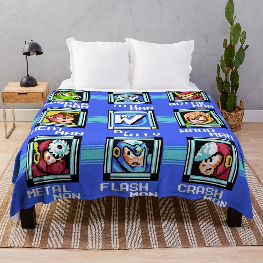 

Mega Man 2 - Stage Select Throw Blanket blanket with well thick king wool microfiber blanket thin blanket soft big blanket