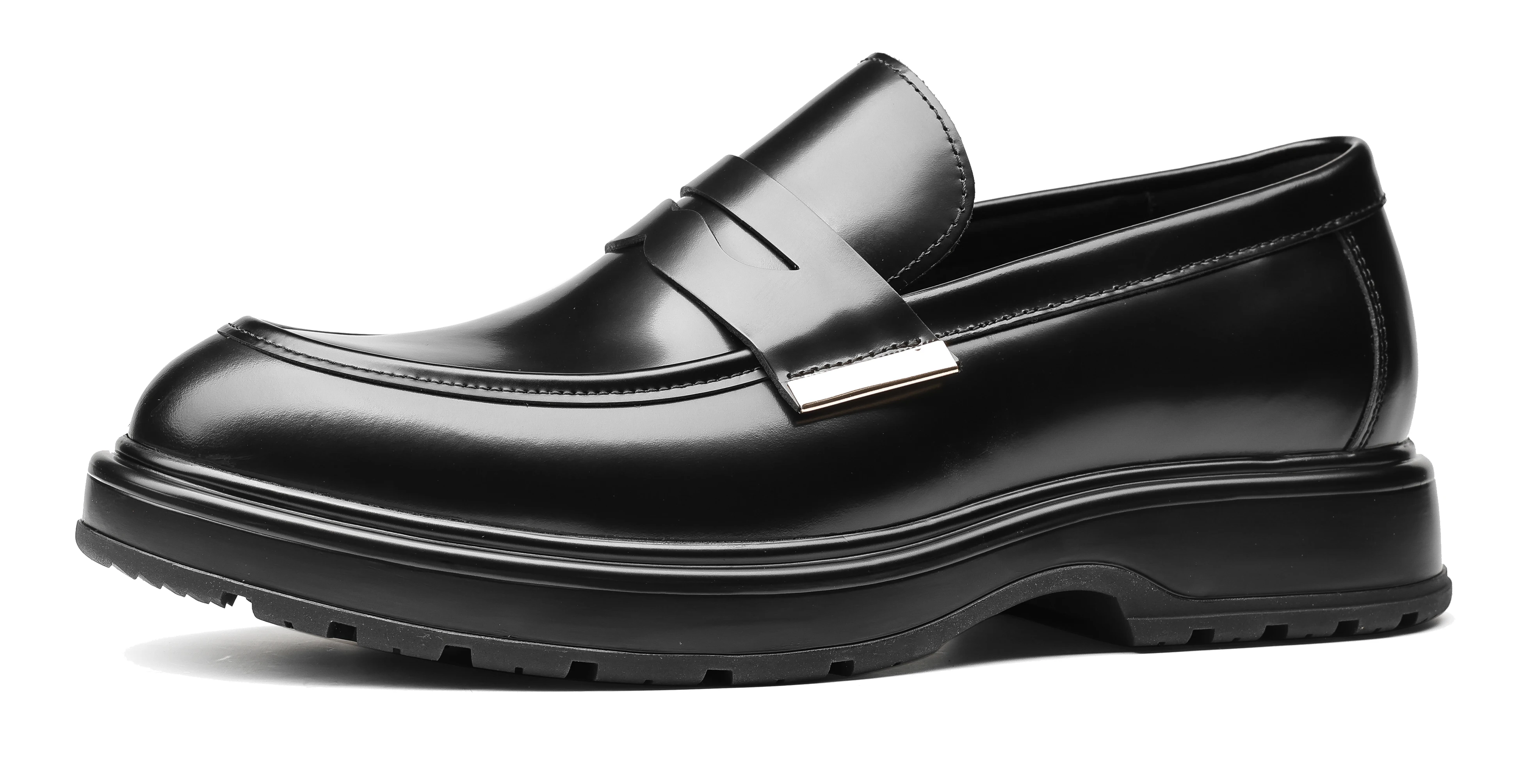 Neue hand gefertigte Leder High-End Business Casual Herren Übers chuhe mit einer dicken Sohle auf einem Fuß, um die Arbeits kleidung von lo zu erhöhen – Detail 10