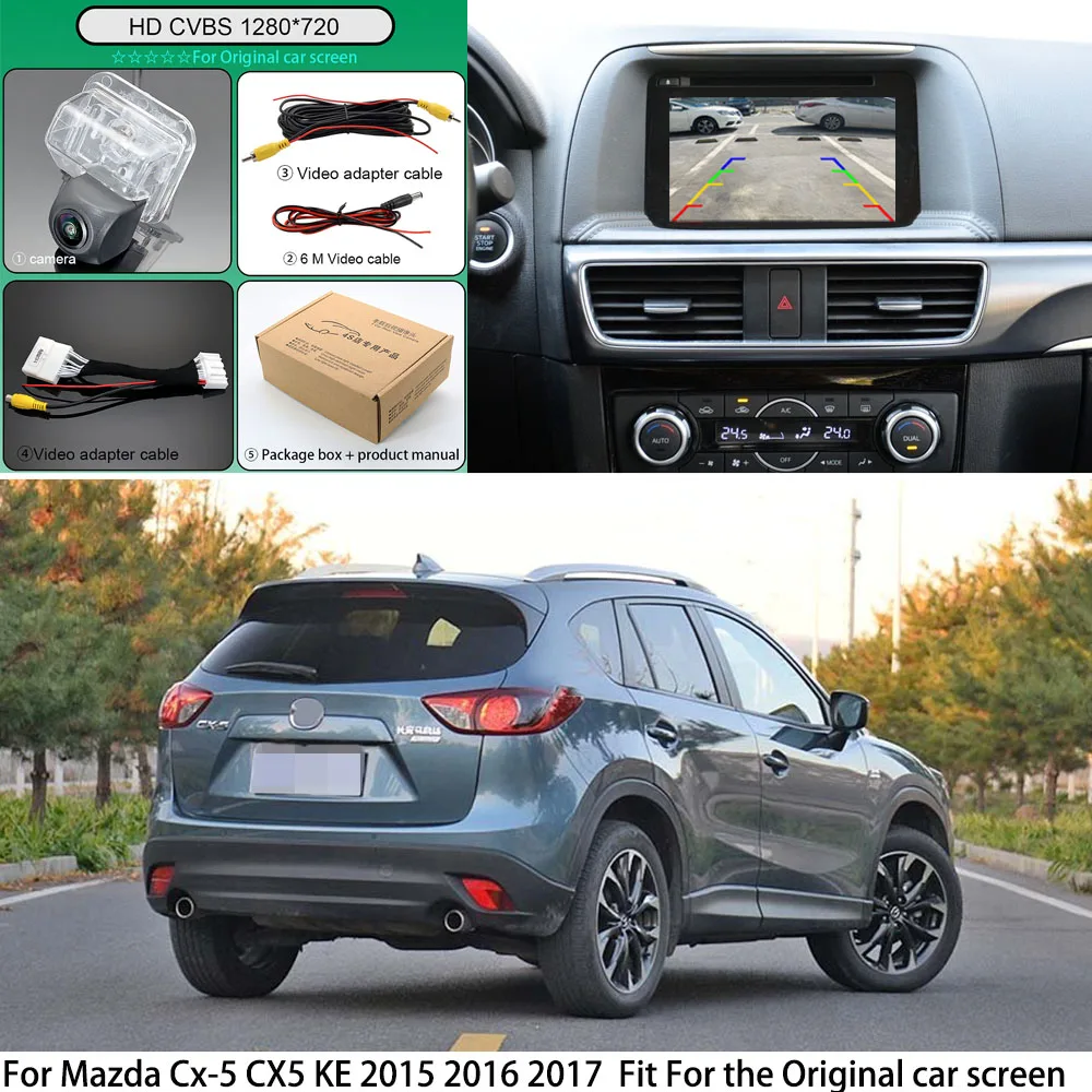 HD CVBS Fisch Auge Fahrzeug Backup Reverse Kamera Für Mazda Cx-5 CX5 KE Auto Rückansicht Kamera OEM Original auto bildschirm
