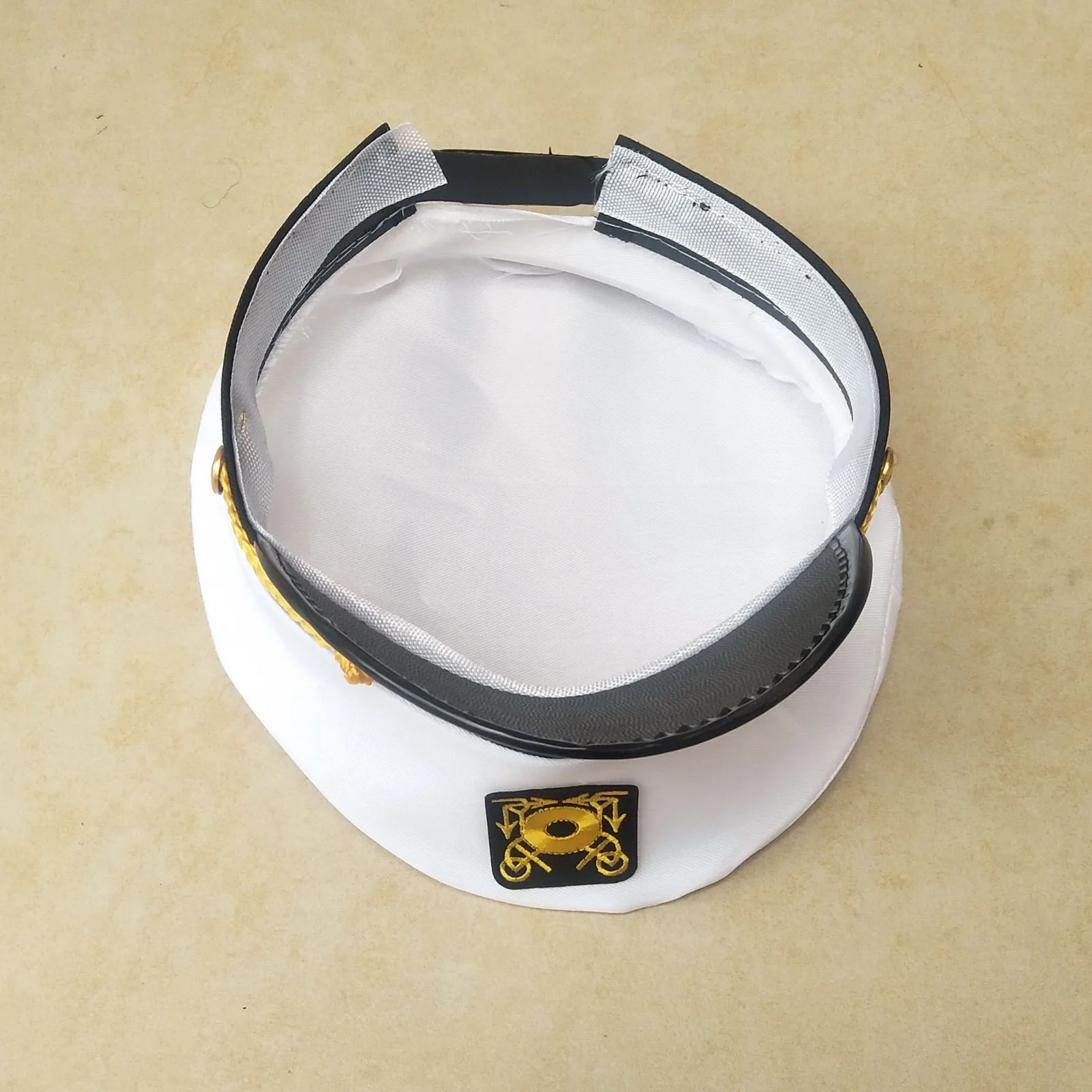 

White Captains Sailor Navy Hat Adjustable Sailor Ship Cap Boat Navy Hat for Sailor Navy Marine