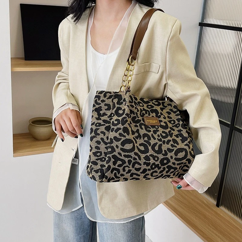 Best Selling Women's Bag, Retro Leopard Print Single Armpit Shoulder Bag, Large Capacity Tote Bag, Daily Handbag Women Shopping