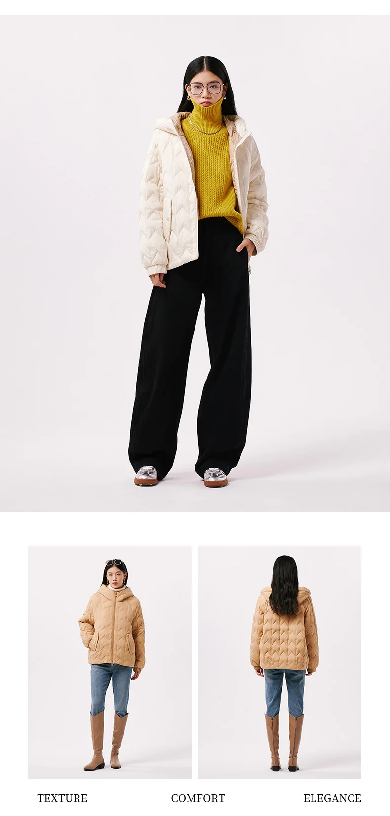 Chericom Korean Fashion Hooded Women's Autumn Winter Down Jacket Light Plaid Casual Versatile Solid Color Puffer Coats 299059