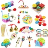Montessori Wooden Rattles Sand Hammer Enlightenment Music Instrument Xylophone Puzzle Game Development Baby Toys 0 12 Months 1