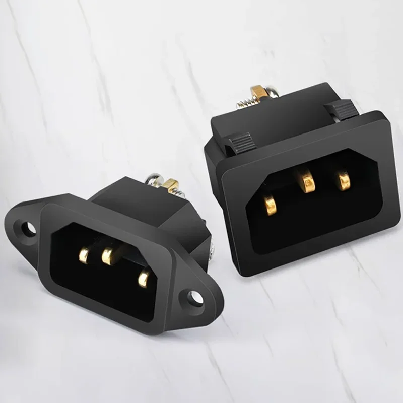 LED Rocker Switch 5PCS 3 Pin 10A 250V Computer Mount Outlet IEC320 C14 Electrical Power Socket Brass Fuse Inlet Plug Connector