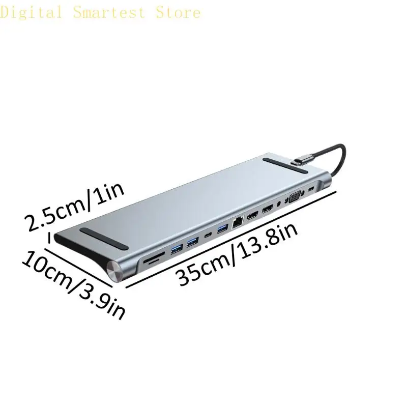 85AA 12 in 1 USB C 확장 베이스 도킹 스테이션 노트북 스탠드 USB3.0 USB2.0