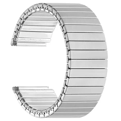 Elastic Metal Stretch Watch Band - Stainless Steel Watch Bracelet Accessories - 22mm (Silver)