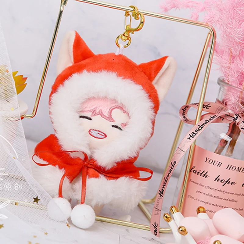 

Новинка, мягкая плюшевая накидка с капюшоном в виде милых животных ручной работы, котенок, дьявол, кролик, плащ для фанатов Idol 10 см, коллекция рождественских подарков