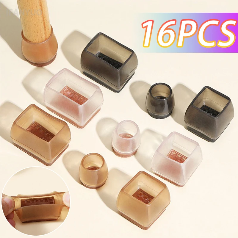16-Piece Furniture Leg Floor Protectors with Felt Pads and Sliders