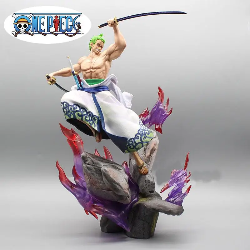 35cm One Piece Wano Country Zero Anime Figure Zorojuro Led Light Action