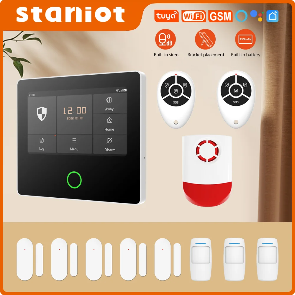 Staniot Gsm Wifi Tuya Smart Wireless Home Security Alarm System Built