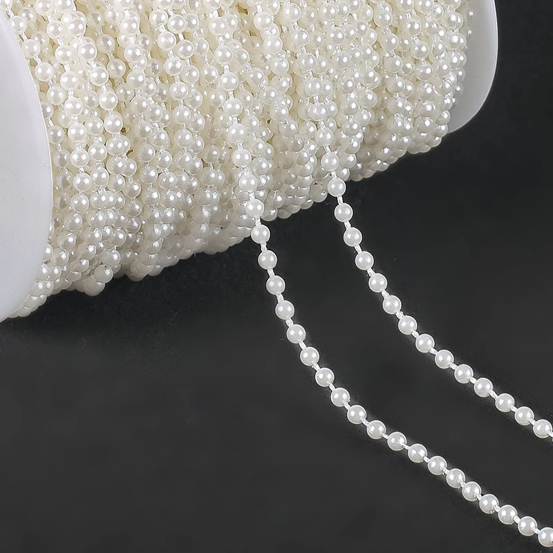 2-10Meters Imitation Pearl Beads Chains 3/4/5/6/8mm Acrylic Beads For  Bracelets Wedding Decoration DIY Jewelry Craft Accessories