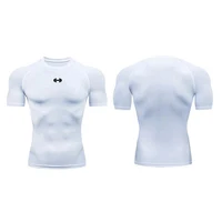 T-shirt de compression élastique pour homme, séchage rapide, sport, athlétique, gym, entraînement, été 3