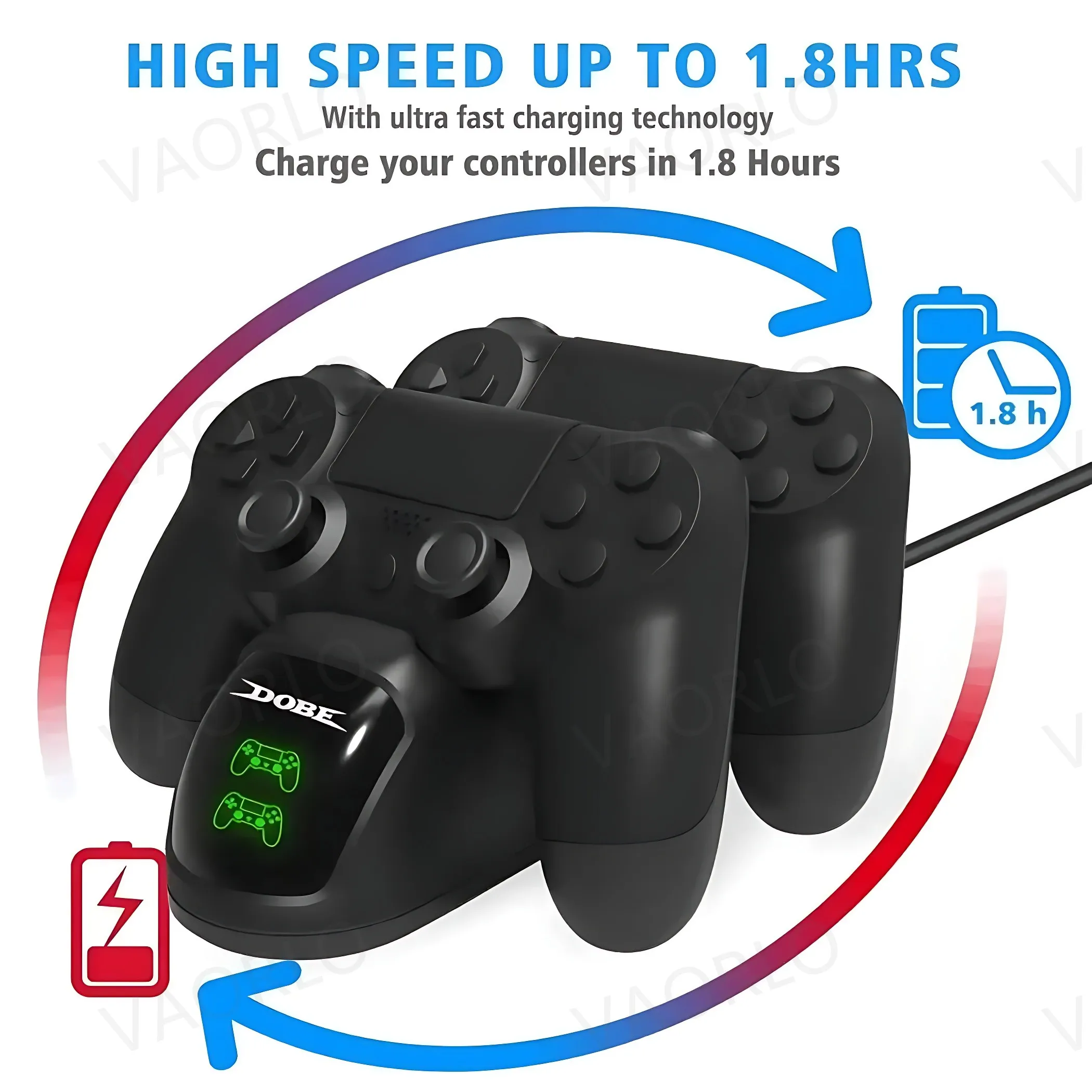 PS4 Controller Charging Dock Station with Indicator Light