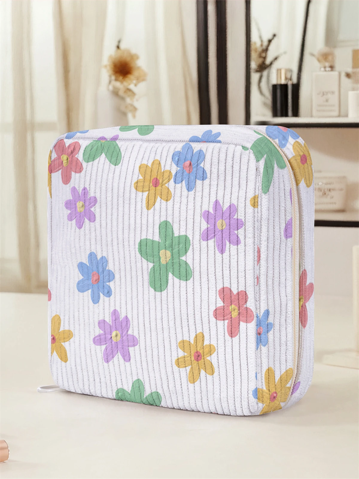 Floral pattern printed sanitary napkin storage bag, women's lightweight tissue bag, sanitary tissue bag