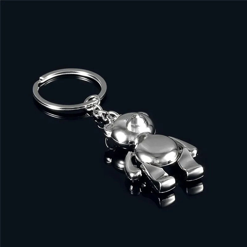 Metal Bear Keychains Alloy Animal Teddy Key Chain for Girl Key Rings Women  Handbag Charm Accessory Drop Shipping S165