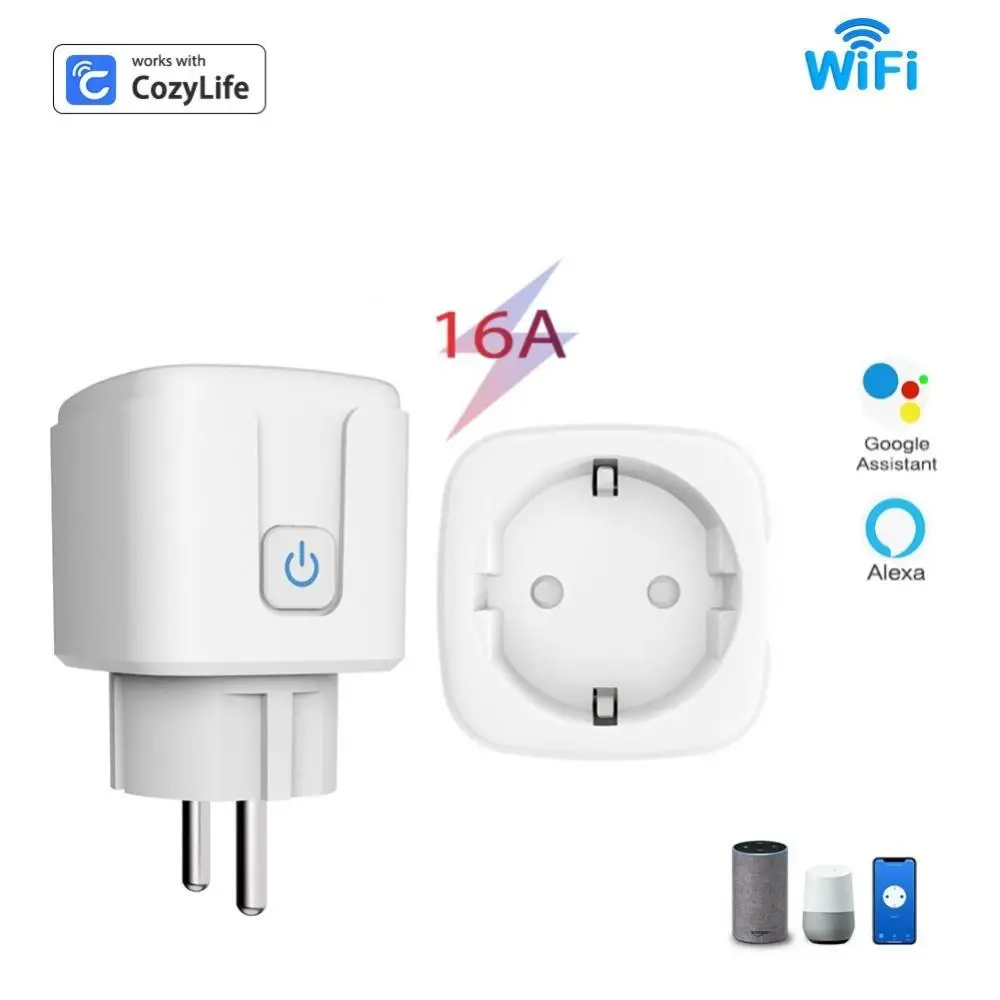 음성 제어 무선 전원 제어 스위치, 간편한 저장, 스마트 홈, 게이트웨이 불필요, 고전력, 2.4ghz, 50*50*84mm
