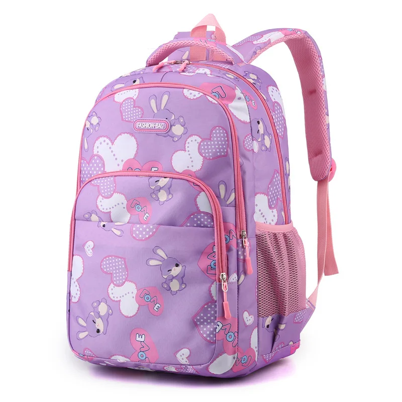 Children's Kawaii Oxford Cloth female women double set pen bag Rabbit cartoon zipper book backpack Girl Primary school bag girls
