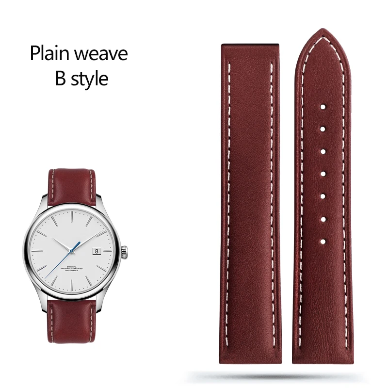 thumbnail image 1 of Correa de piel italiana de 19 mm, 20 mm y 21 mm para Omega Seamaster 300, 150, Speedmaster 007, AT150, correa de reloj marrón, cierre desplegable, 1 of 5