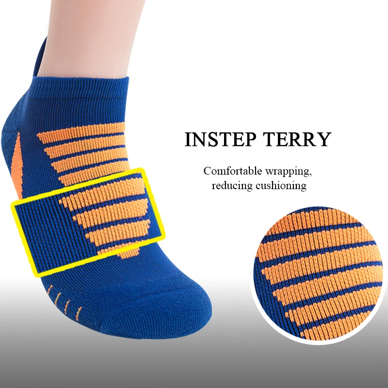 6 Pairs Mens Athletic Ankle Socks Anti-slip Breathable No Sweat Sports Socks Marathon Basketball Summer Running Sock  Men