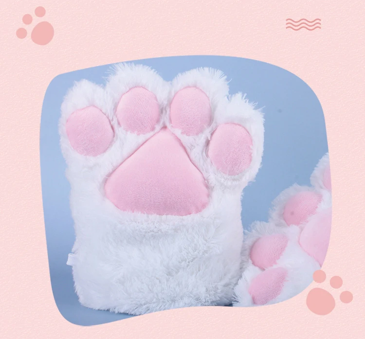 1 Pcs Cute Plush Cat Claw Gloves Japanese Kawaii Anime Cosplay Show Accessories Women Winter Warm Girls Gifts Bear Paw Mittens