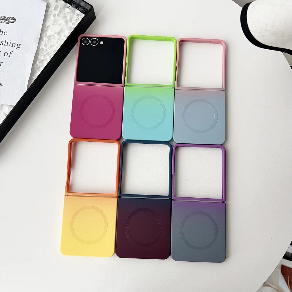 Gradient Liquid Silicone Magnetic Shockproof Phone Case with Wireless Charging Capability