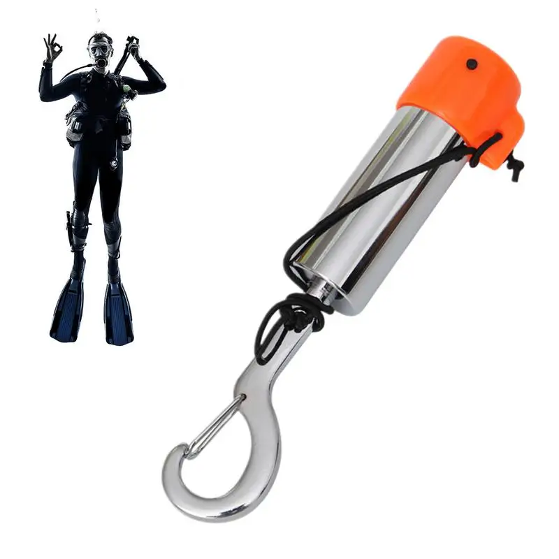 Hochet De Plongée En Acier Inoxydable Pour Communication Sous-marine - Tailles 123 Mm (76 G) Et 152 Mm (97 G) - Avec Housse De Protection - 10