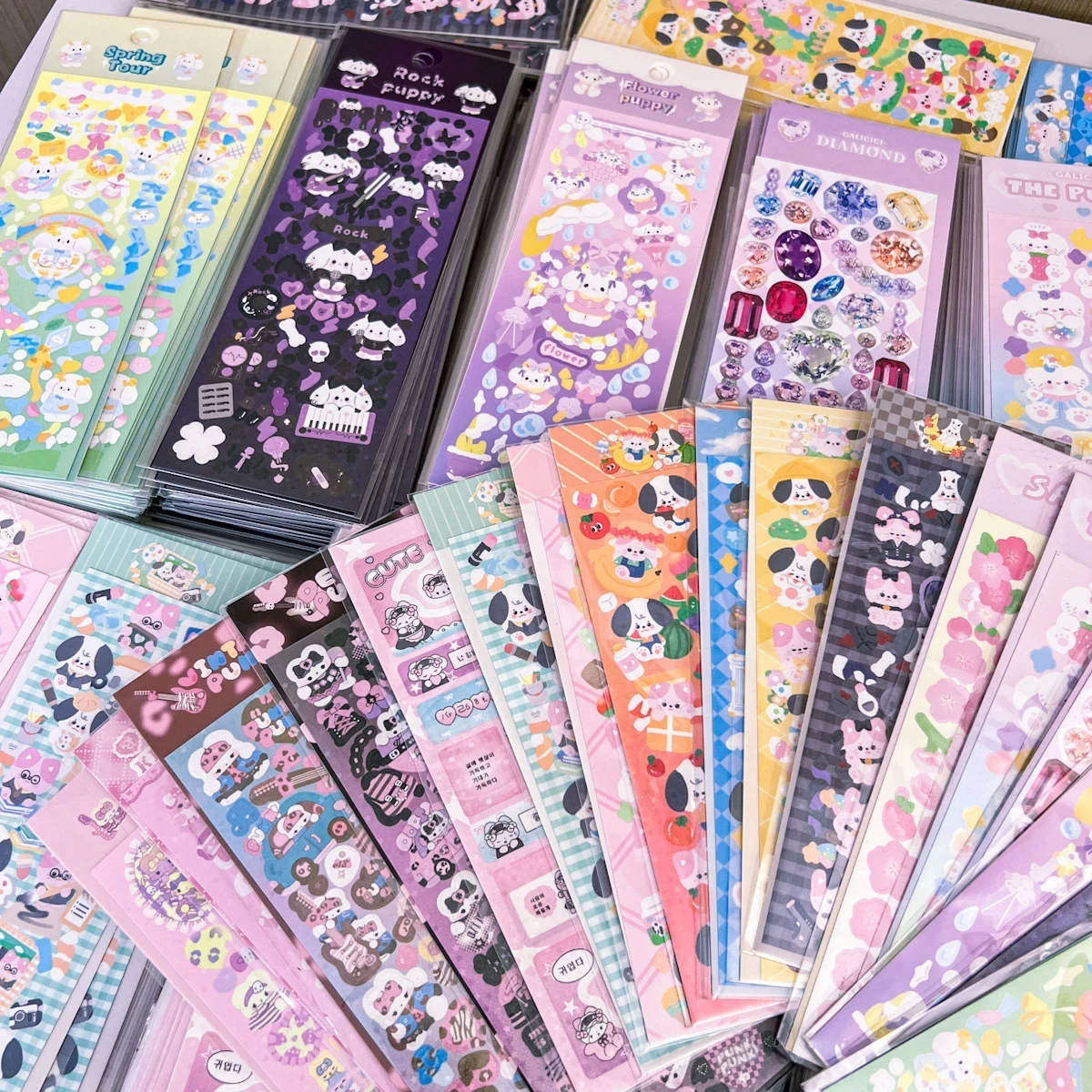 Kawaii 6/8Pcs Full Set Series Decorative Stickers Kpop Idol Card Album  Scrapbooking Sticker Korean Stationery