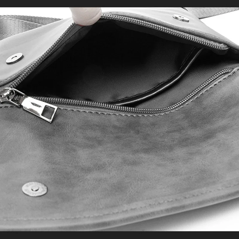New Trendy Men's Crossbody Bag Single Shoulder Cross Body Bags Men Fashion Brand Design Shoulder Bag Gray Small Square Bag Mens - 6