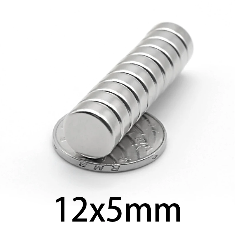 10PCS 12x5 mm Round Rare Earth Magnet Disc 12mm X 5mm power Neodymium Magnet strong 12x5mm NdFeB Permanent 12*5 mm