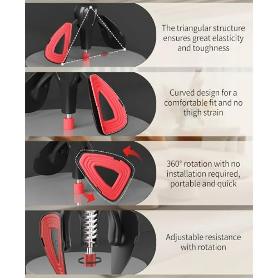 Inner Thigh Exerciser for Women, Adjustable Pelvic Floor Muscle Exercise Devices, Arm Workout for Men and Women, 360° Hand-Crank