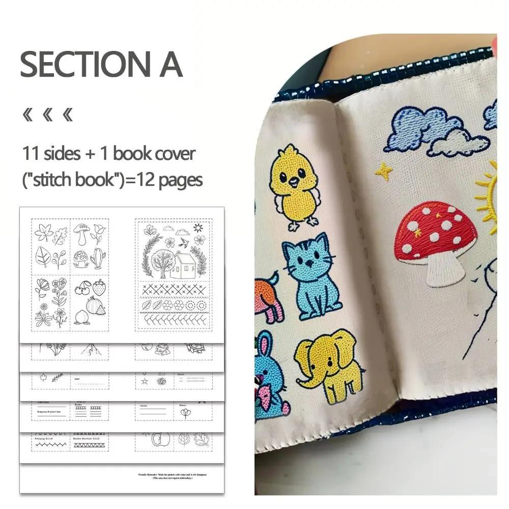 Creative DIY Stitch Book Handcrafted with Patterns Book Embroidery Stitch Books Sewing Book for Beginners