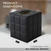 Modern Tissue Box Holder Square,Napkin Holder Pumping Paper Case Dispenser,Facial Tissue Box Cover for Home Bathroom Office Desk 2