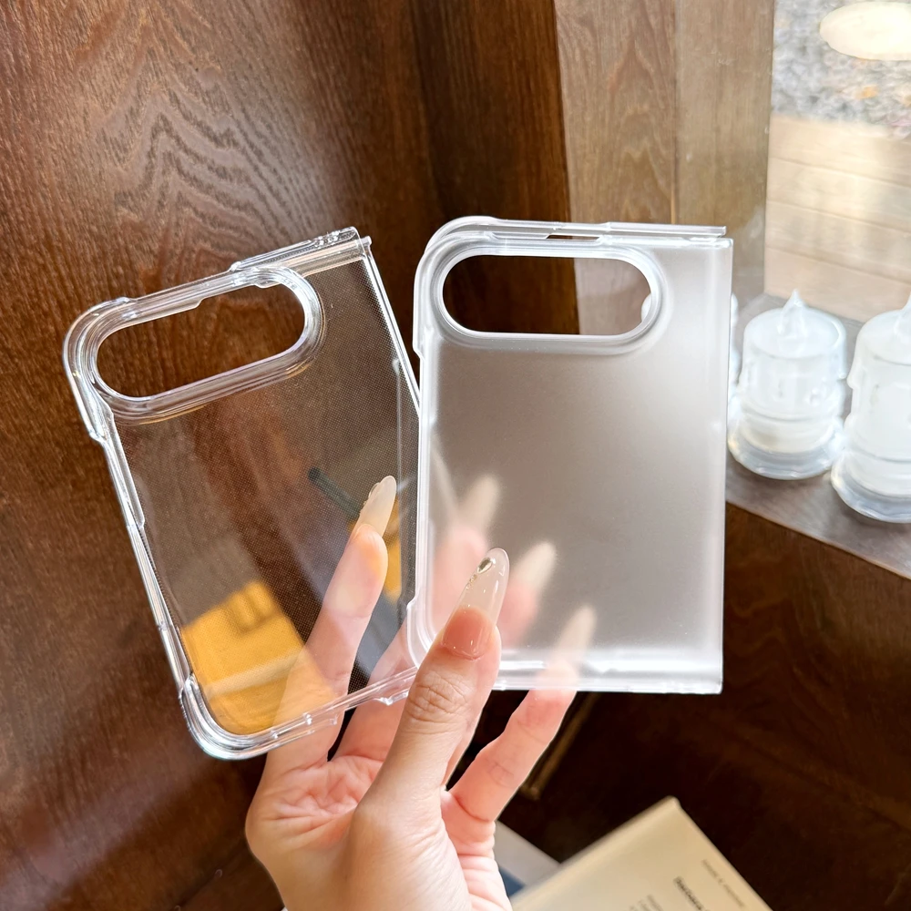 Ultra Slim Matte PC Phone Case with Transparent Frosted Back and Shockproof Armor Cover