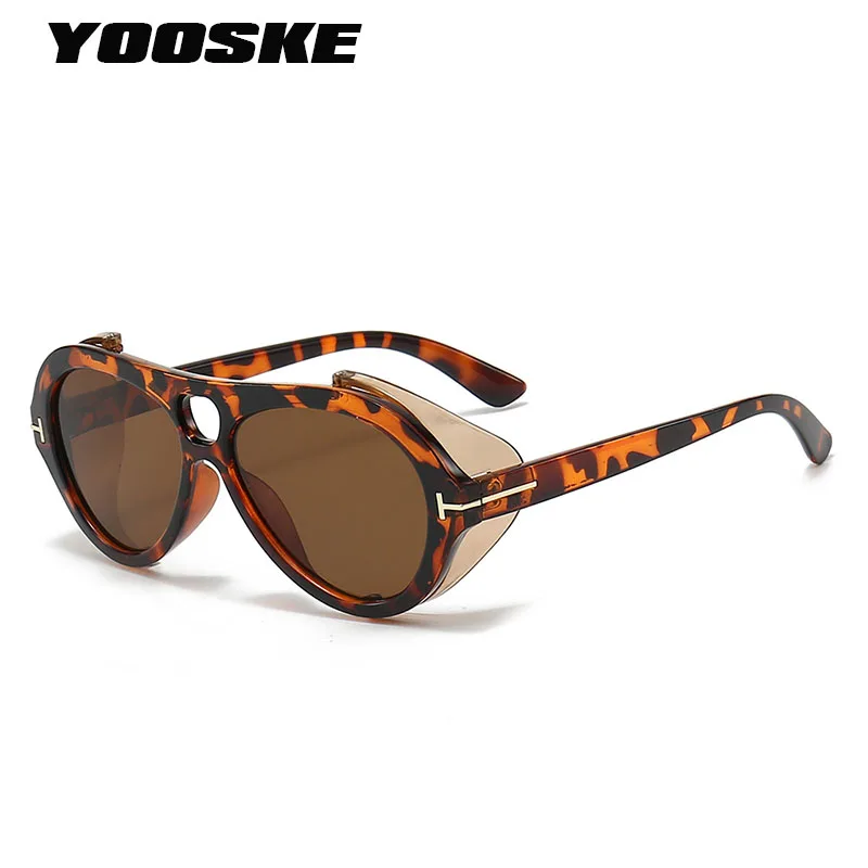 

Steampunk Sunglasses Women INS Fashion Edge Decorative Sun glasses Men Vintage Oval Punk Sunglass Goggles