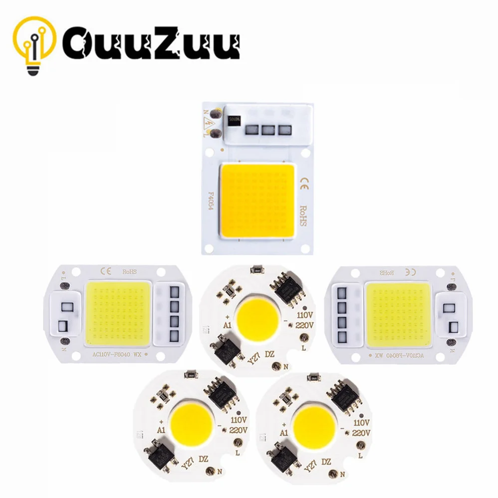 1/PCS COB 칩 10W 20W 30W 50W 220V LED 스마트 IC 필요 없..