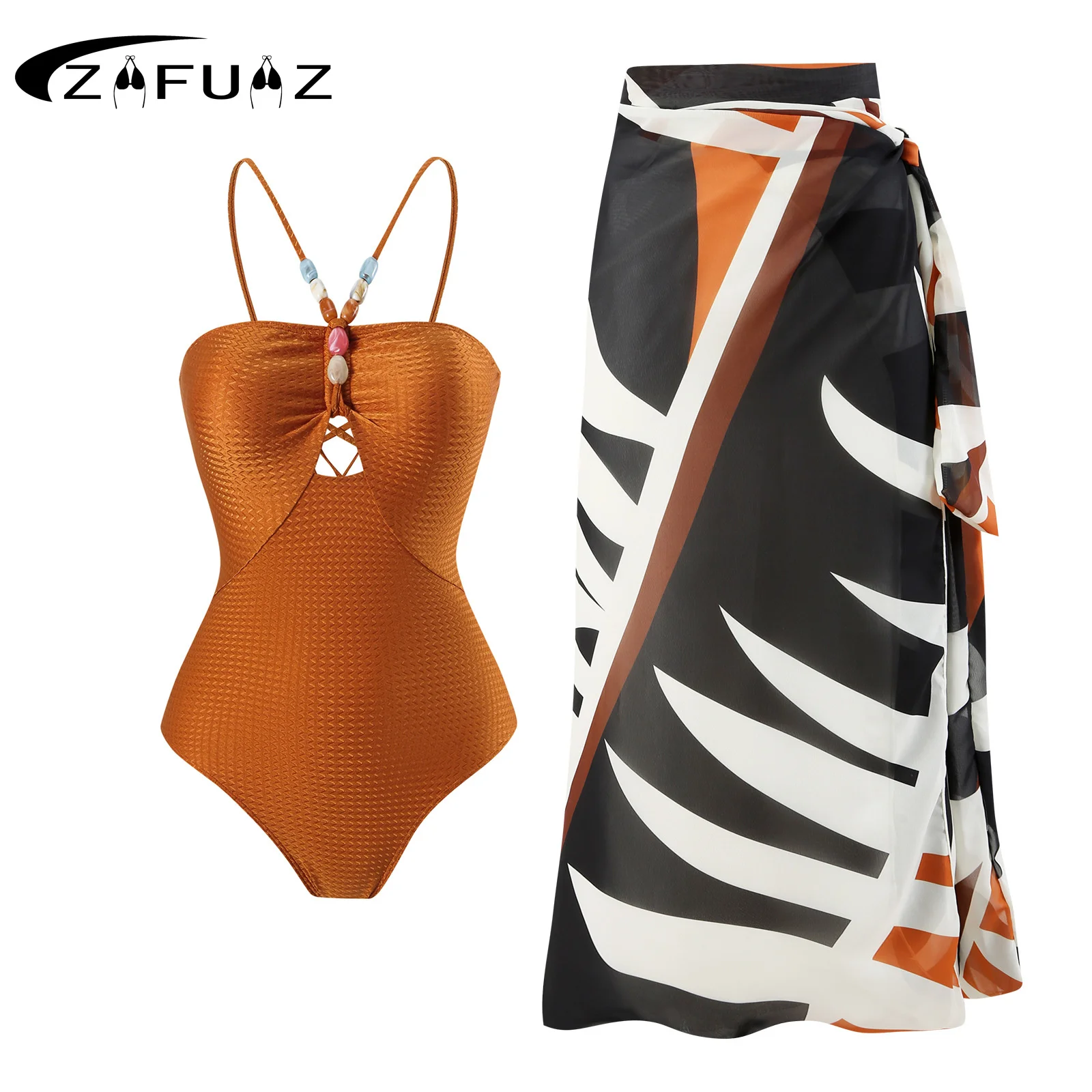 

Привлекательный женский купальник ZAFUAZ 2023, купальник на одно плечо, сплошная юбка, монокини с высоким вырезом, бикини, пляжная одежда, Бразильский купальный костюм