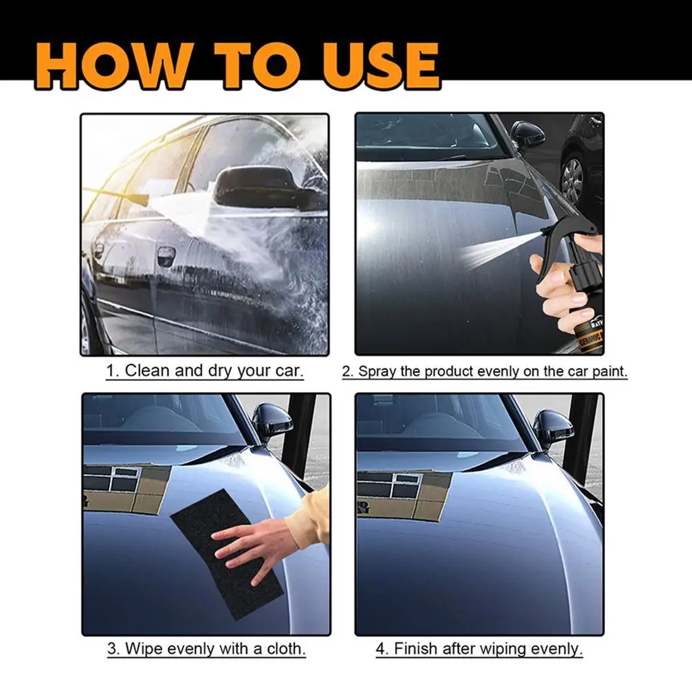 120ML Car Ceramic Coating Wax Glass Car Body Polish Spray Paint Hydrophobic Agent Shine Protection Auto Accessories