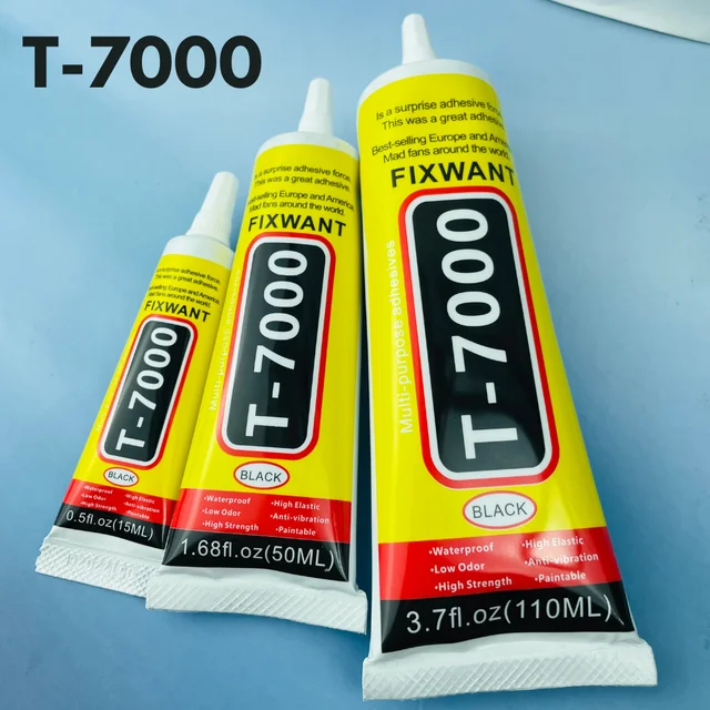 FIXWANT สูตรใหม่ T7000 สีดํา Contact โทรศัพท์มือถือแท็บเล็ตซ่อมกาว Strong T-7000 กาว 15ML 50ML 110ML Fine เข็ม 1
