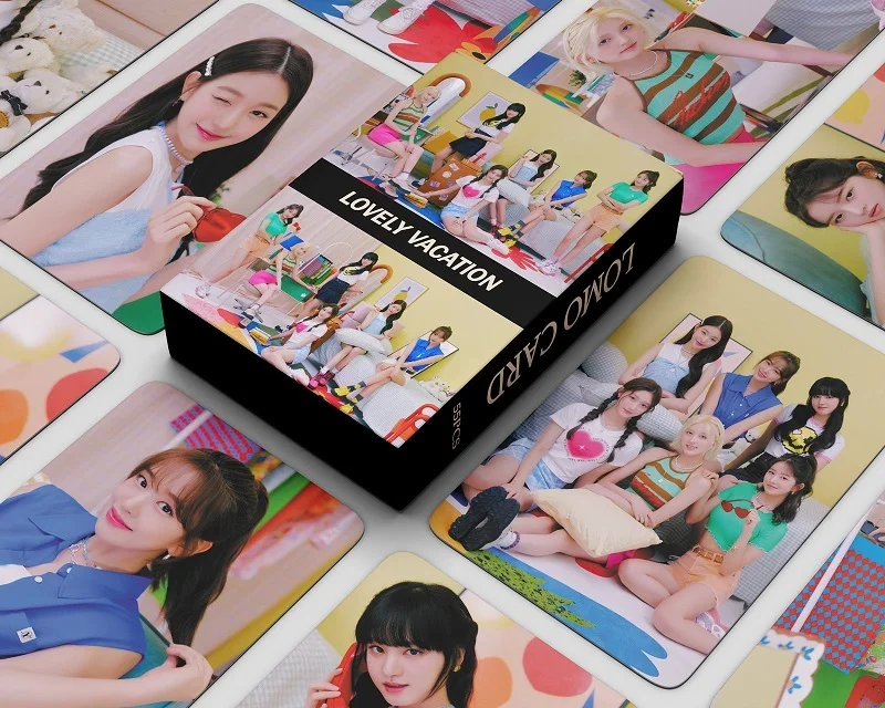 

55Pcs/Set Kpop IVE Photocards New Album Lovely Vocation Lomo Card Self Made Postcards For Fans Collection Stationery